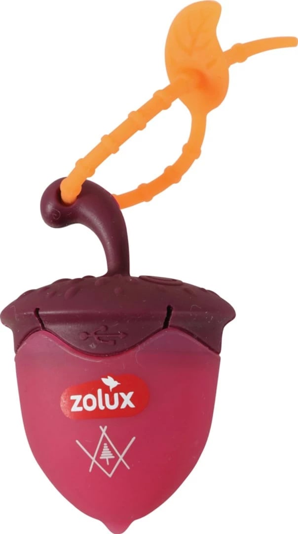 Varëse ndriçuese ZOLUX BIVOUAK për qafore, LED USB, e kuqe