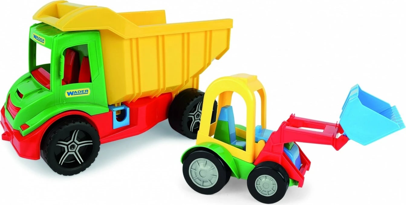 Set lodrash kamion dump truck me buldozer Wader 32210, shumëngjyrësh