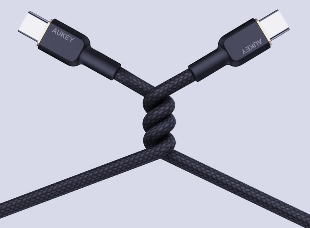 Kabllo AUKEY CB-NCC1 USB-C Type-C PD 60W 3A 1m Nylon e Zezë