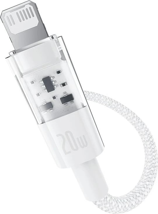 Kabllo Baseus Gem USB-C në iP për mbushje të shpejtë, 1 m, 20 W, Bardhë