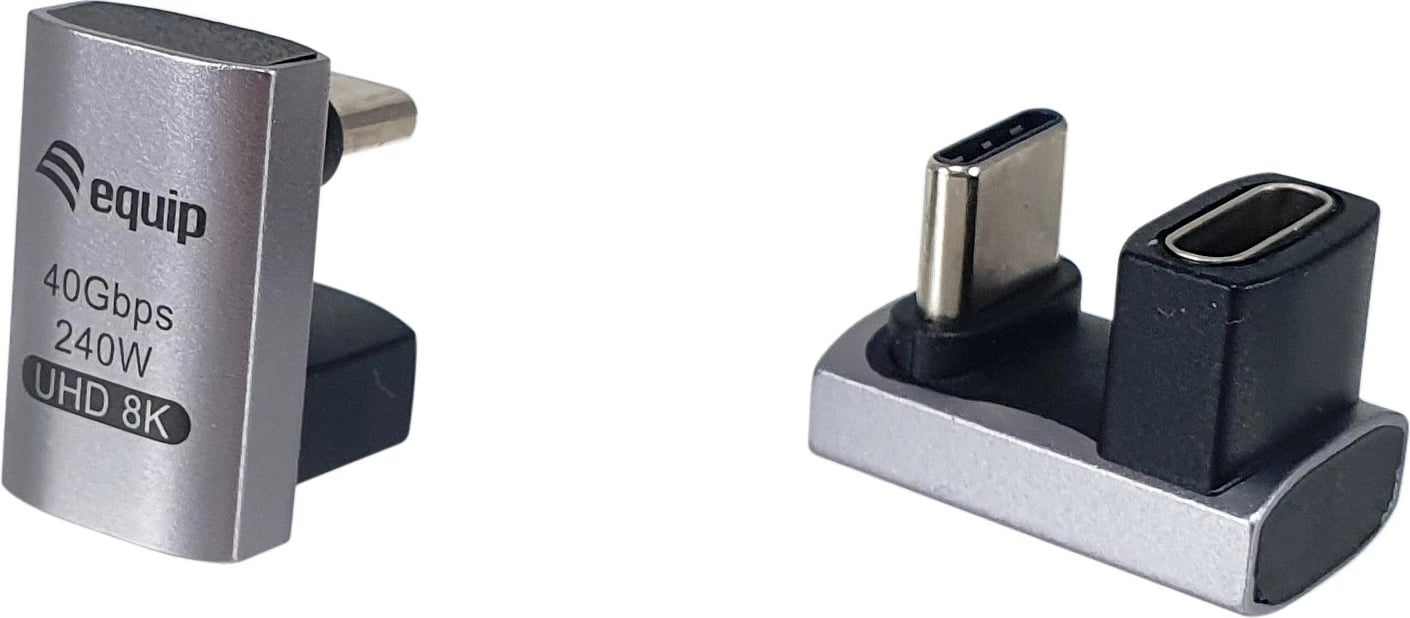 Adapter USB4 C-C Equip 133477, 40Gbps, PD 240W, 2 copë, zi, hiri