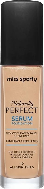 Fondatinë Miss Sporty Naturally Perfect Hydrating Serum Foundation 10 për femra, 30ml