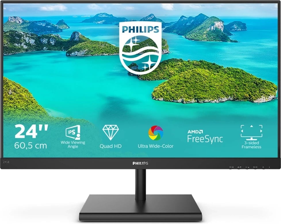 Monitor Philips E Line 245E1S/00, 23.8", 2K Ultra HD, i zi