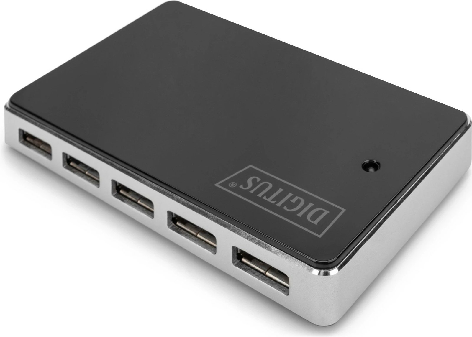 Hub USB Digitus, 10-Port, USB 2.0, 480 Mbit/s, Ngjyrë e zezë, Argjendtë