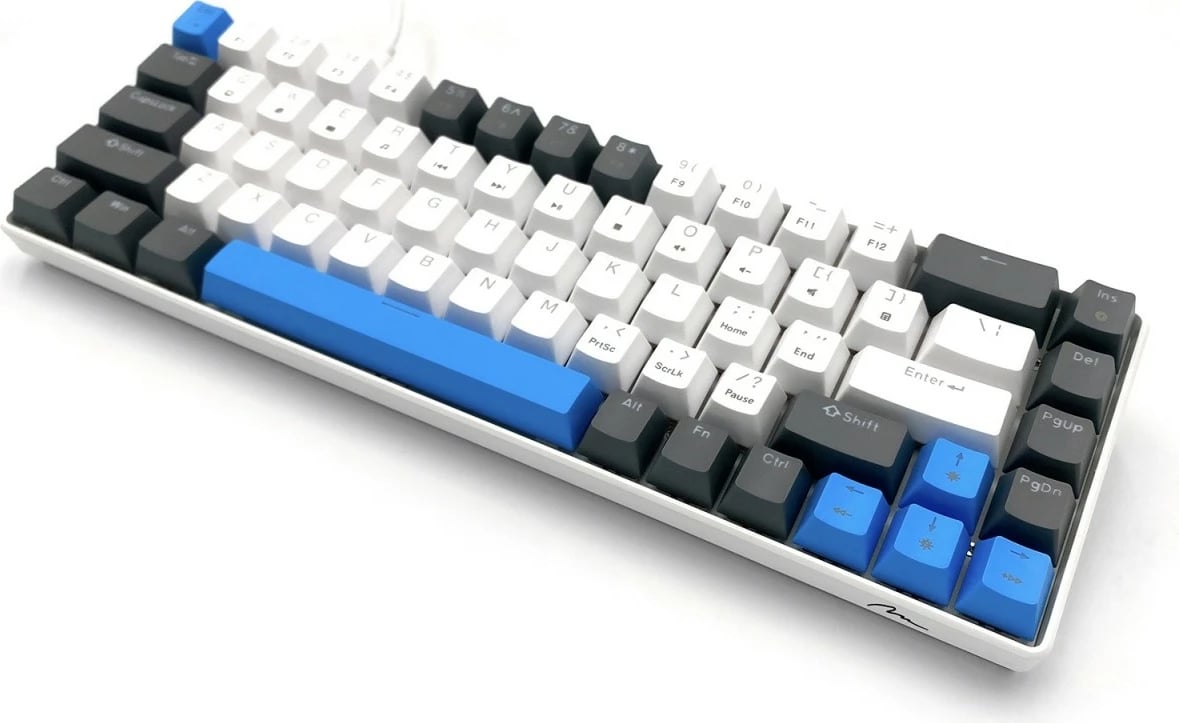 Tastierë mekanike gaming, Media-Tech, Red Core MX60 MT1259, 60% USB-C me kabëll, ndriçim LED RGB, 68 taste, e zezë/blu/e bardhë