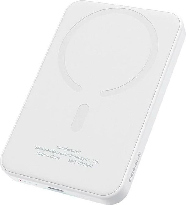 Powerbank Baseus P10022107223-00, 5000mAh, USB-C 20W, i bardhë