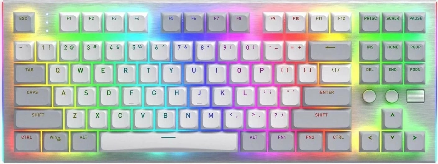 Tastierë mekanike Hator Gravity TKL HTK561, RGB, Hot-Swap, e bardhë-gri