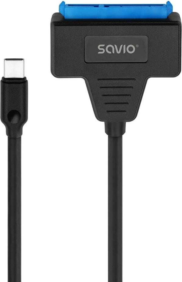 Adapter USB-C në SATA Savio AK-69 për disqe 2.5 inç, i zi