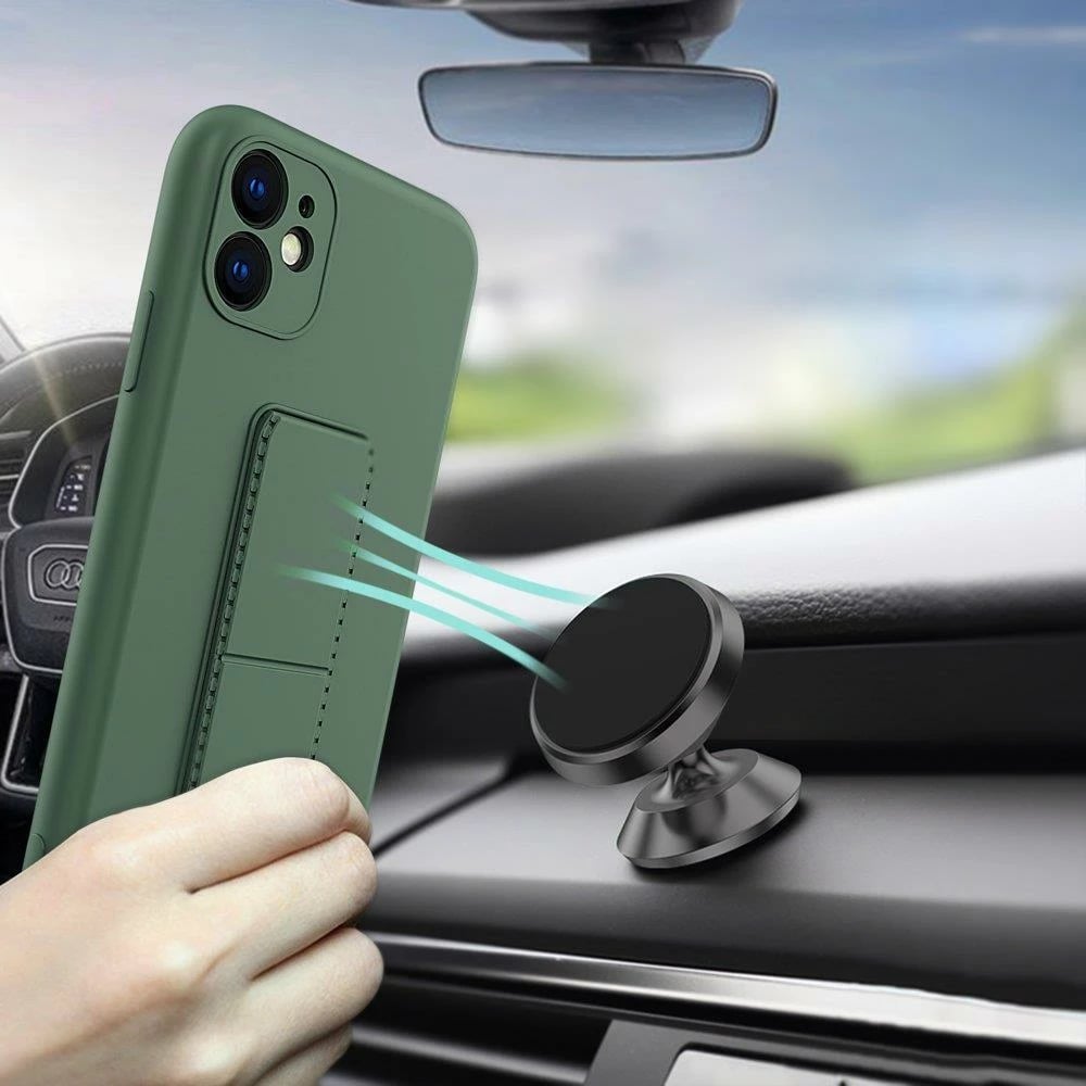 Mbështjellës silikon Wozinsky Kickstand Case për iPhone 13 Pro Max, e verdhë