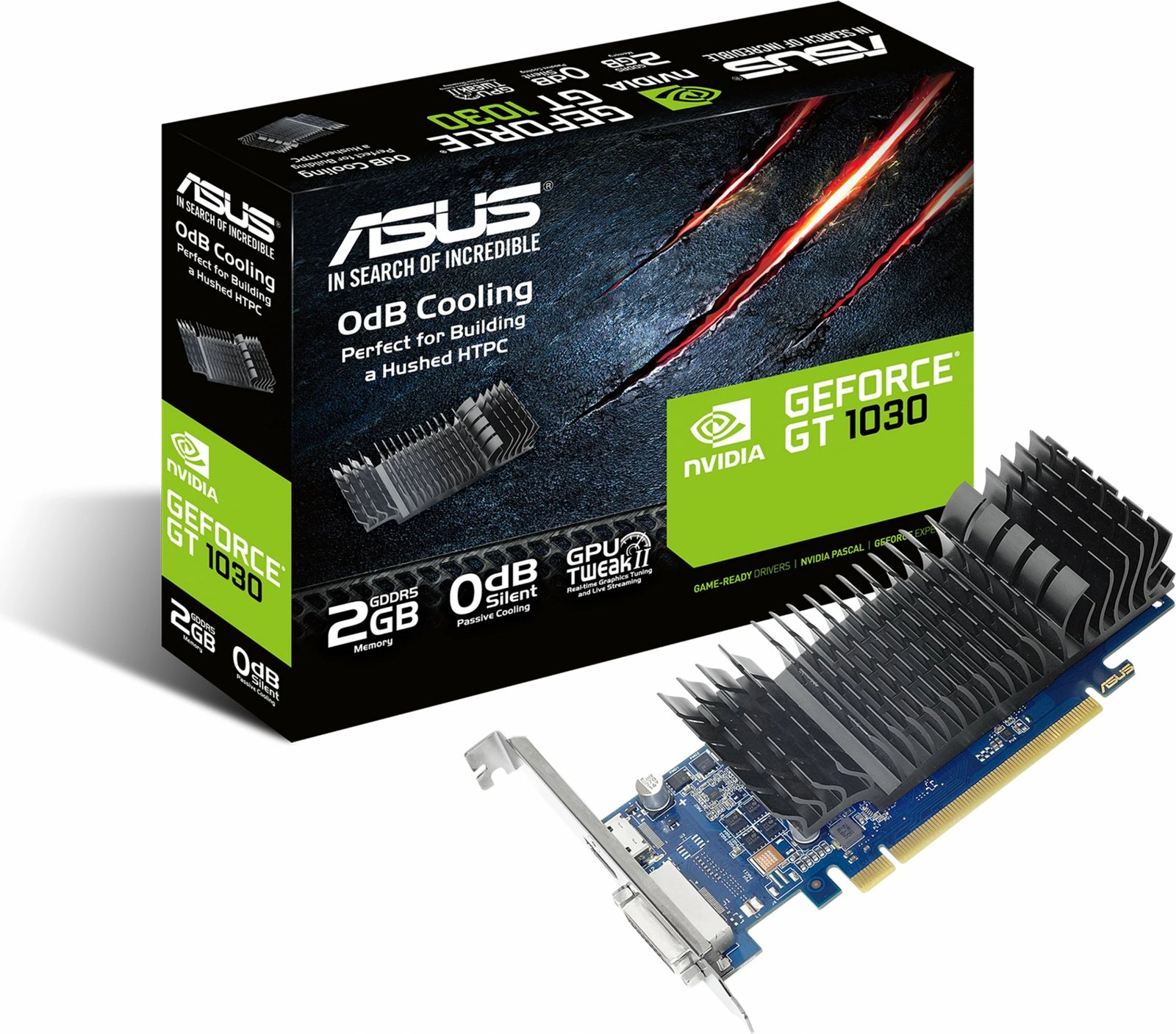 Kartelë grafike ASUS GT1030-SL-2G-BRK, GeForce GT 1030, 2 GB, GDDR5, 64 bit
