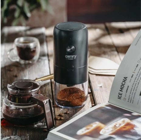 Mulli kafeje pa tela, Camry CR 4302, 25 W, kapacitet 25 g, rikarikues USB-C, gurë qeramike, i zi