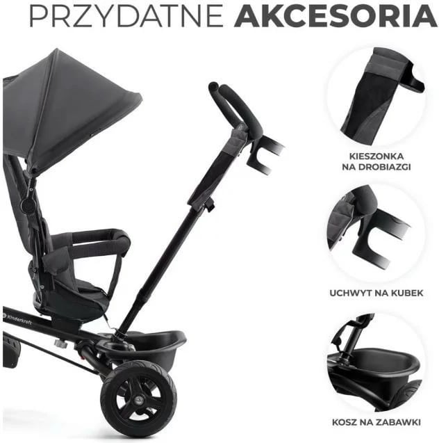 Biçikletë tre-rrotëshe Kinderkraft Tri-ride AVEO, për fëmijë, Malachite Grey