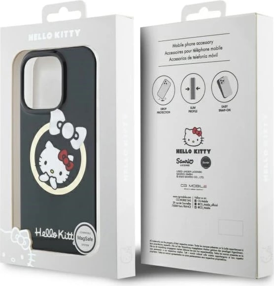Mbështjellës Hello Kitty IML Fun bow MagSafe për iPhone 16 Pro Max, Zi