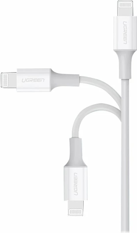 Kabllo Ugreen USB-C në Lightning 1m, e bardhë
