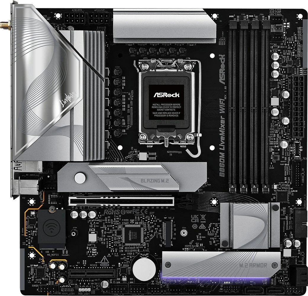 Pllakë amë Asrock B860M LiveMixer WiFi, Intel B860, micro ATX