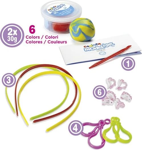 Set për krijimin e bizhuterive Carioca Modelight, Vathë dhe Shirit për Flokë, 2x30g