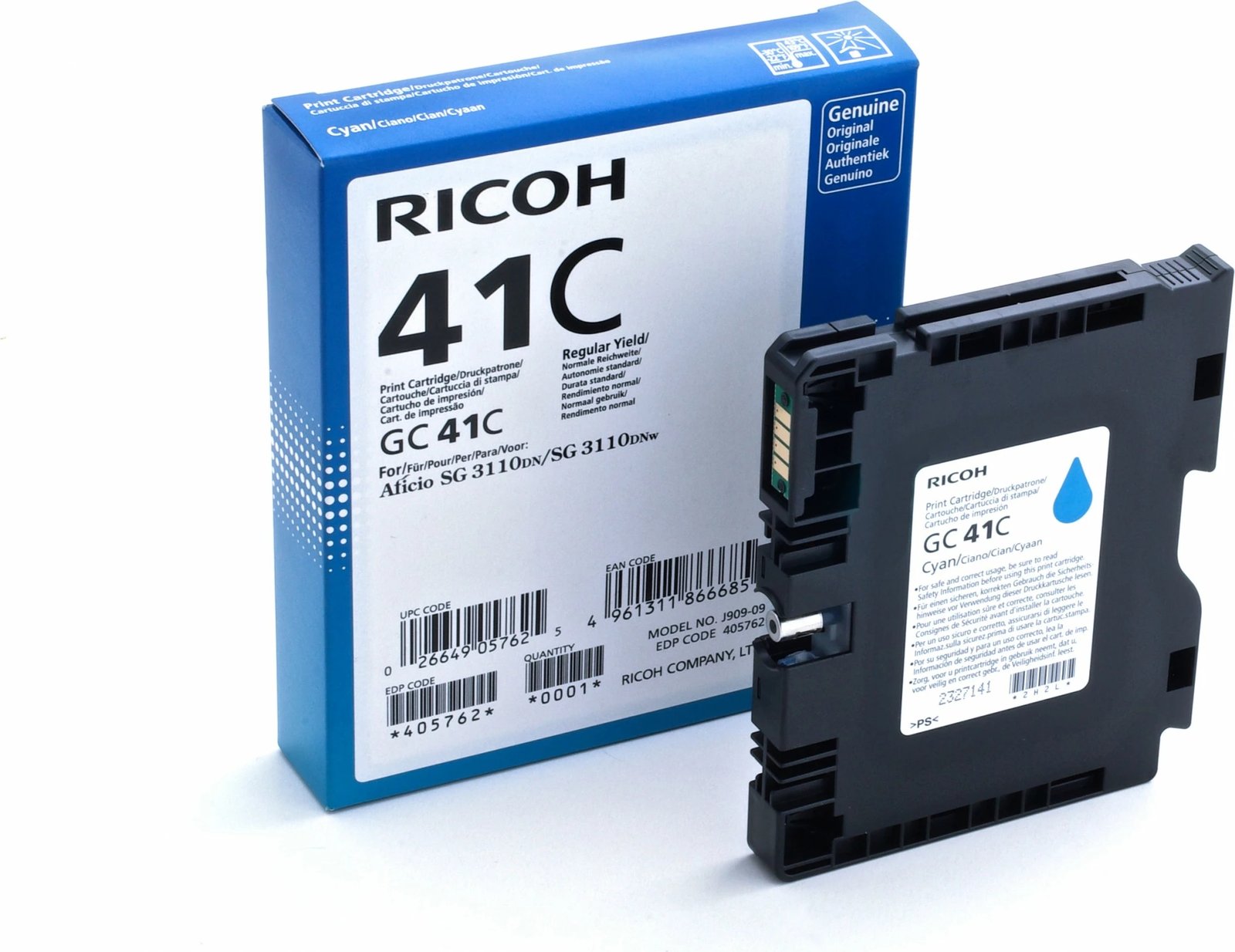 Toner Ricoh GC41C cyan, për SG 3110DN/SG 3110N, 2200 faqe