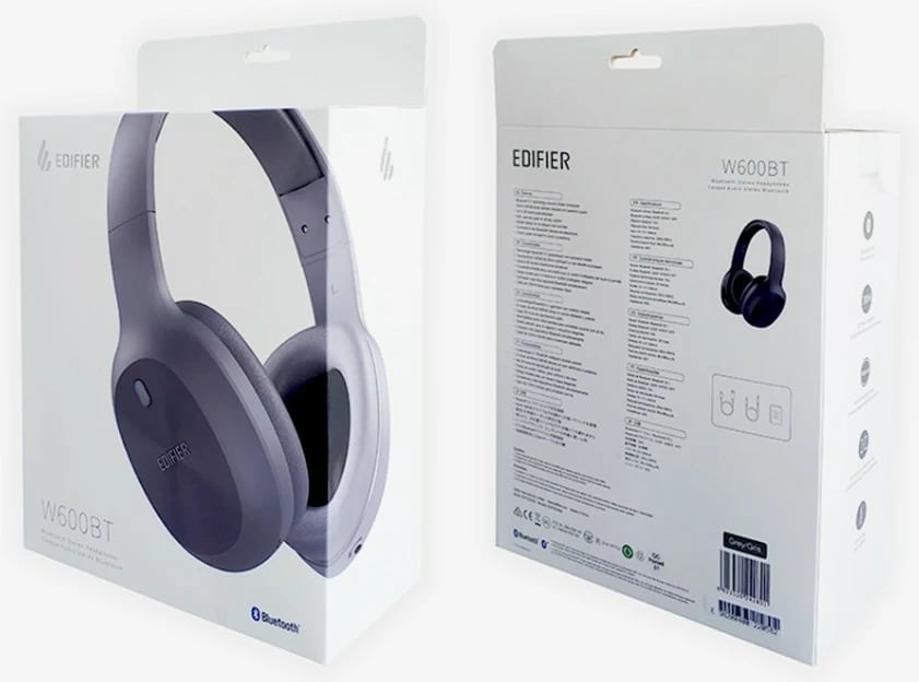 Kufje Edifier W600BT Bluetooth, 30 orë, Noise Canceling, gri