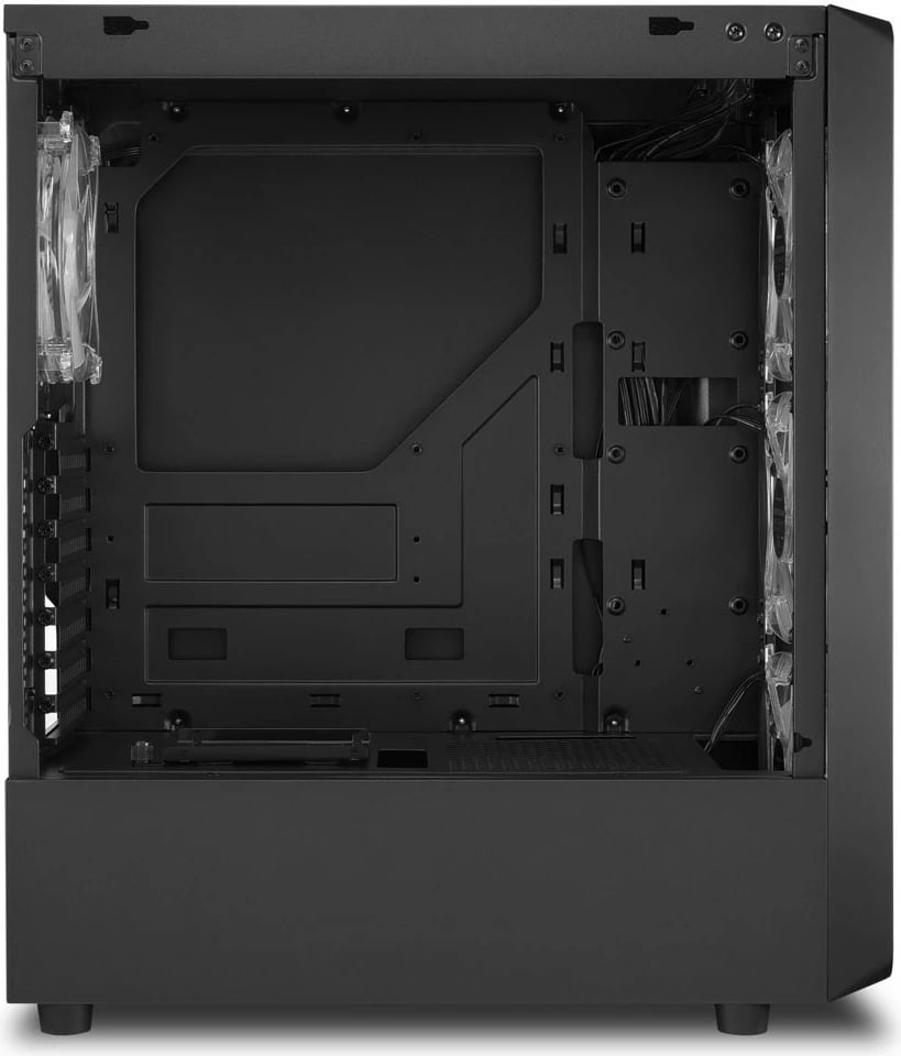 Kasë Sharkoon TK4 RGB, Midi Tower, ATX, 4 ventilatorë RGB, xham i temperuar, e zezë
