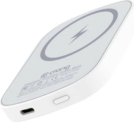 Power bank CRONG MagSpot Wireless 5000mAh me MagSafe, Bardhë