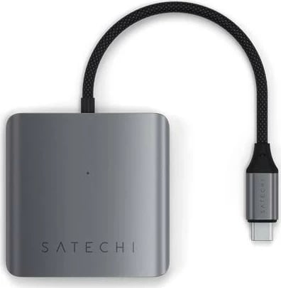 Hub USB-C Satechi 4 Porta, 100W PD, ngjyrë gri