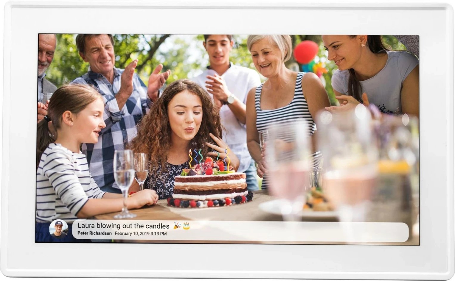 Kornizë digjitale për foto Denver PFF-1515W, 15.6", 16 GB, Wi-Fi, E bardhë
