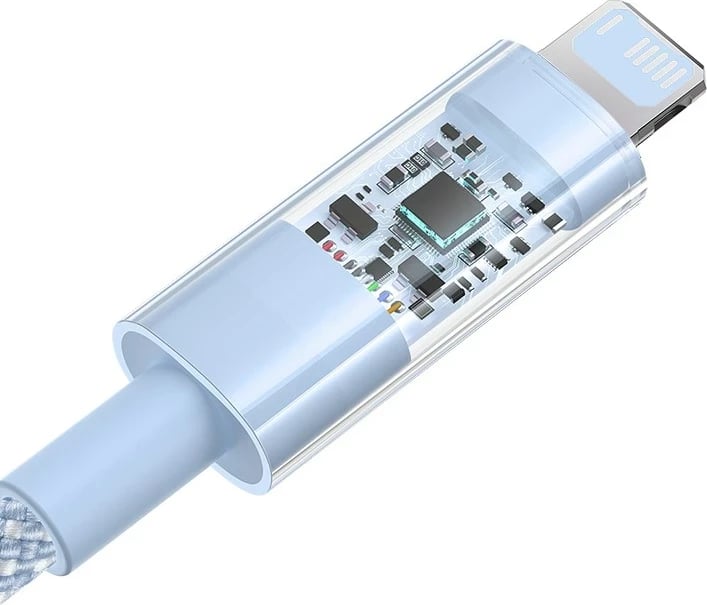 Kabllo Baseus Gem USB në IP, 2.4A, 2 m, Blu