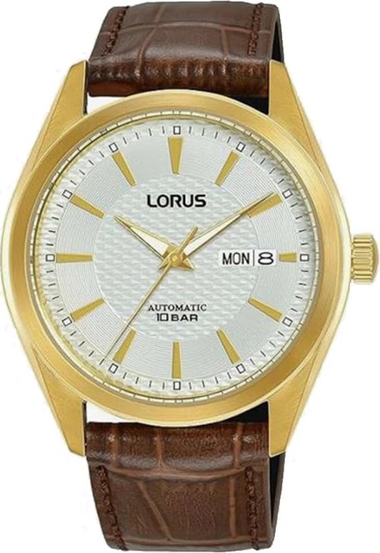 Lorus Automatic Men's Watch Gold Case Brown Leather