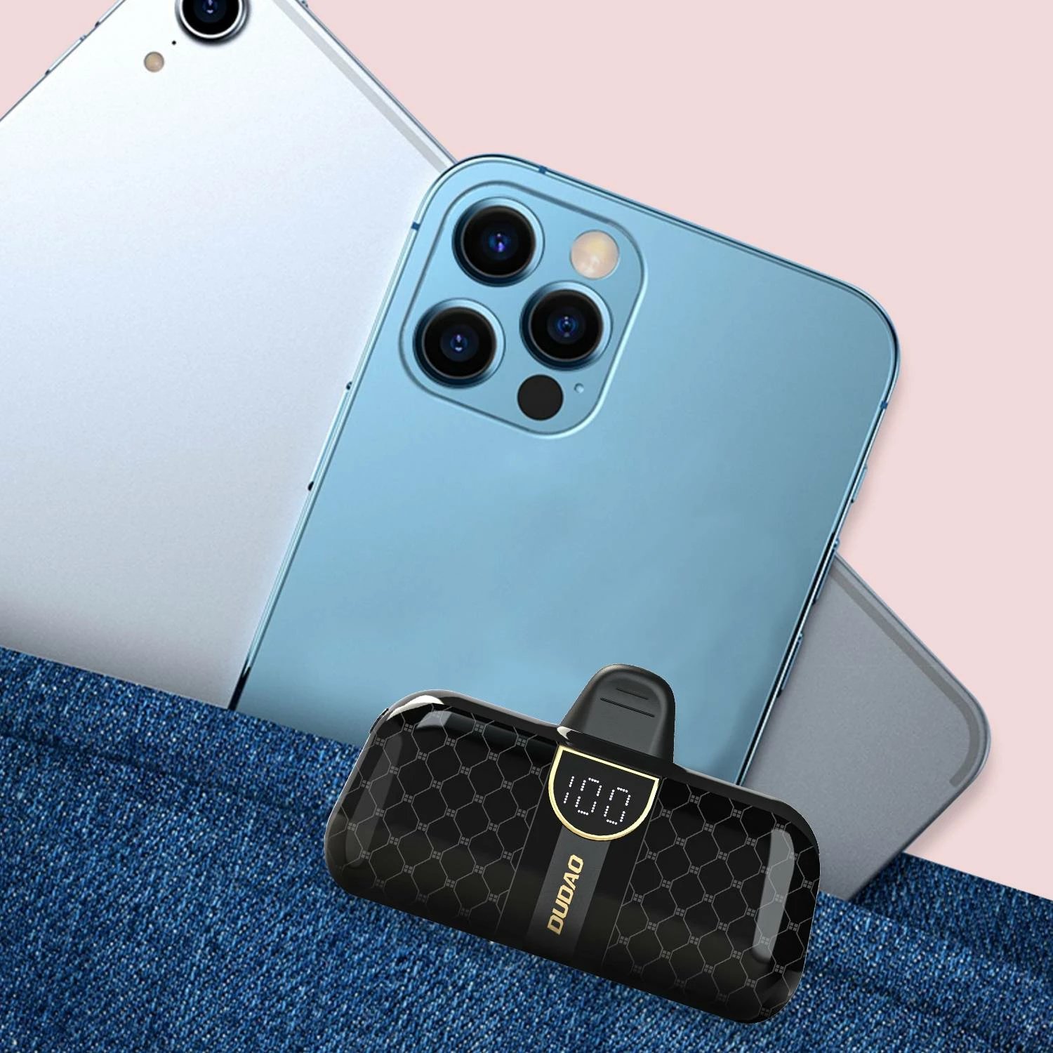 Powerbank Dudao K20SC, 5000mAh, 2x USB-C, e zezë