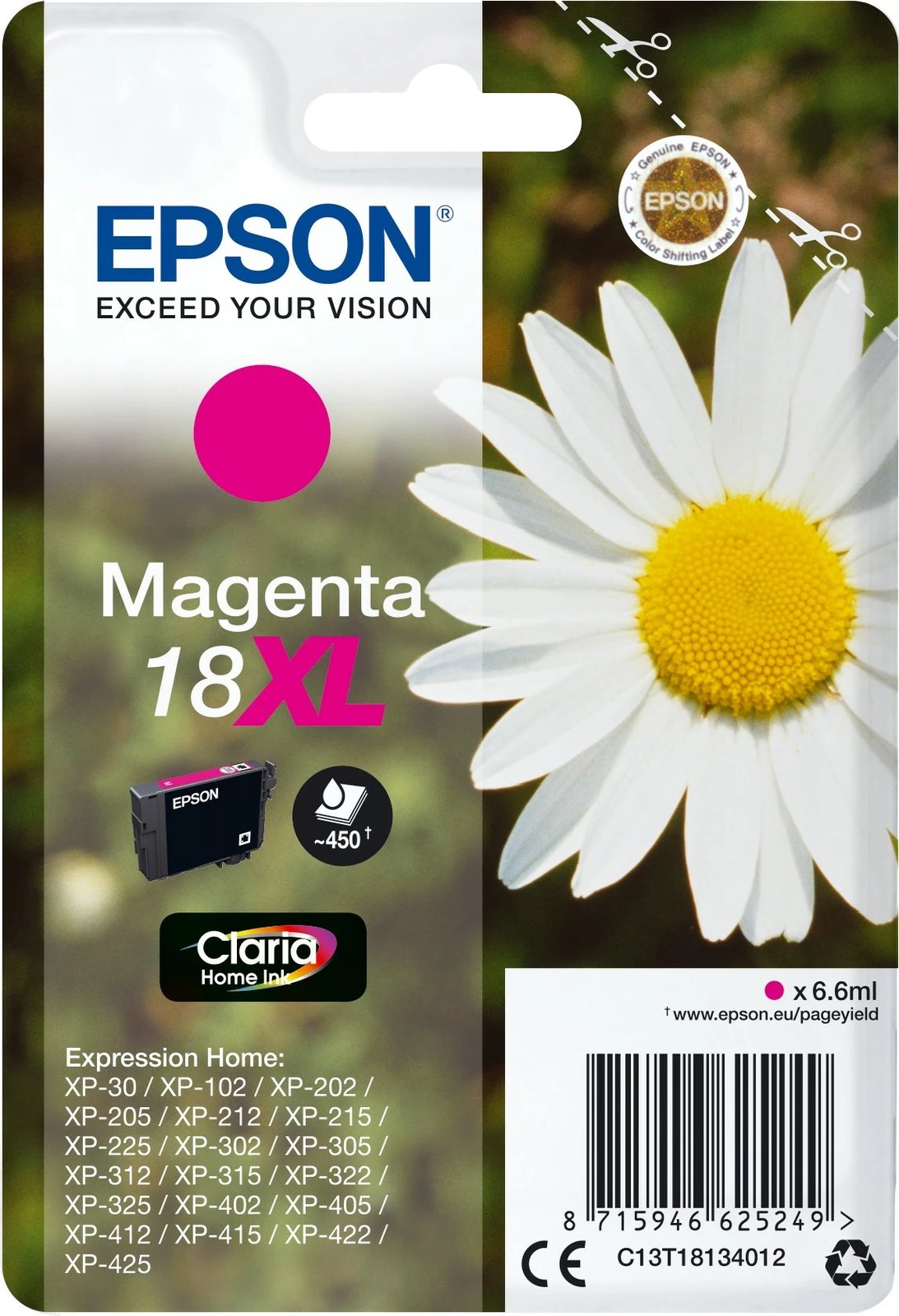 Toner Epson Daisy 18XL Claria Home Ink, magenta, XL, 6.6ml