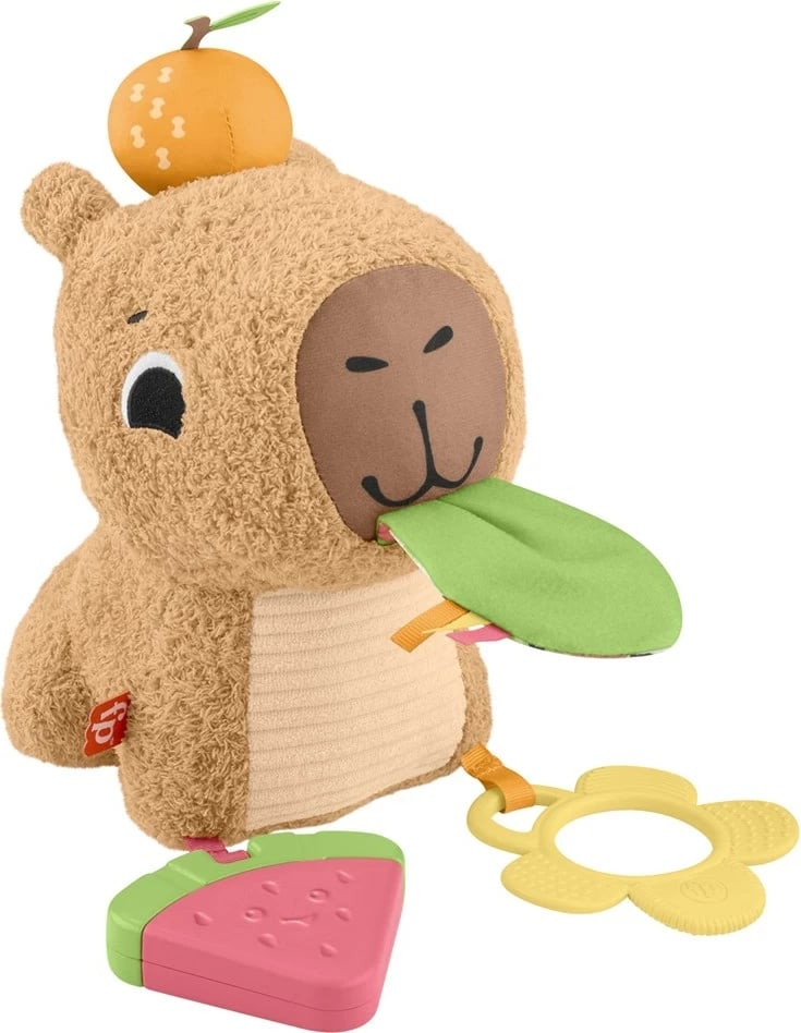 Lodër pellushi Fisher-Price Snuggly Snacky Capy, MATTEL, Bronztë