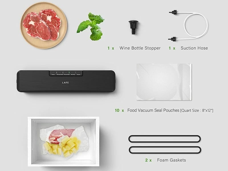 Vakumator Lafe Vac&Seal, 250W, plastikë, automatik, zi