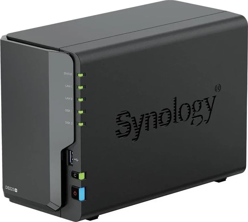 NAS Synology DS225+ 2GB RAM, 2 slota, 2x RJ-45, 2x USB 3.2 Gen 2