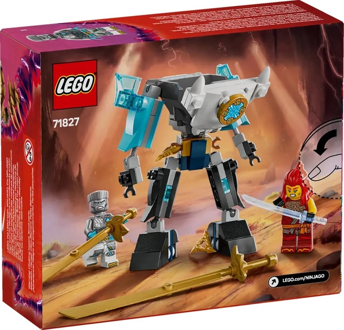 Set LEGO NINJAGO Zane's Battle Suit Mech 71827, 92 pjesë, me 2 minifigura