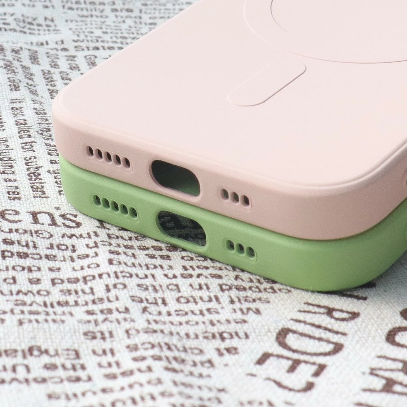 Mbështjellës silikoni Hurtel për iPhone 15, MagSafe, Rozë