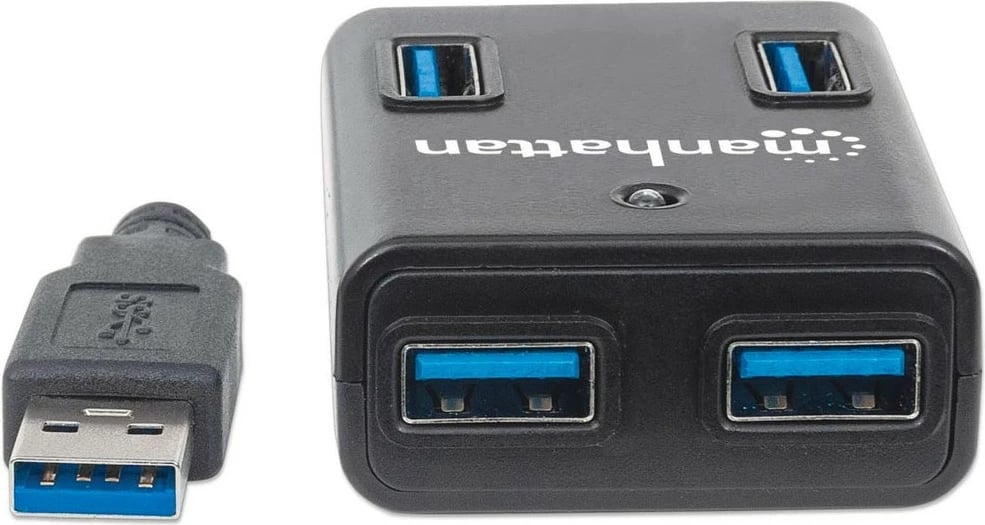 USB hub MANHATTAN 4-porta USB 3.0, me rrymë, zi