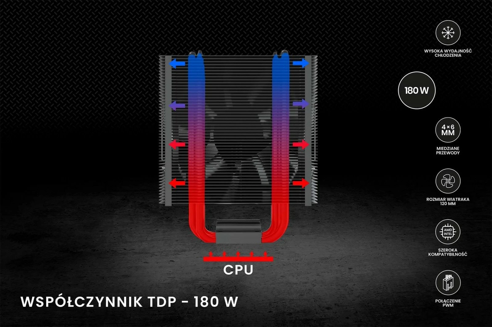 Ftohës procesori Savio Vortex X2 Black, 120 mm, 4-pin, për Intel/AMD, i zi