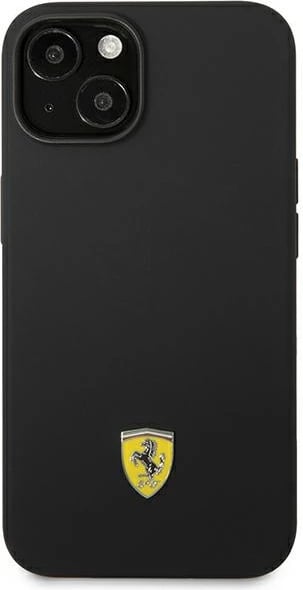 Mbështjellës Ferrari Silicone Metal Logo për iPhone 14 Plus 6.7", i zi