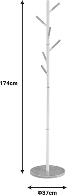 Varëse rrobash metalike, ngjyrë e bardhë, D37x174cm