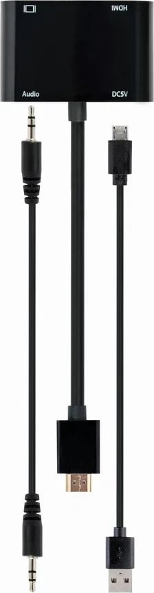 Pështatës Gembird HDMI to HDMI,VGA, i zi 