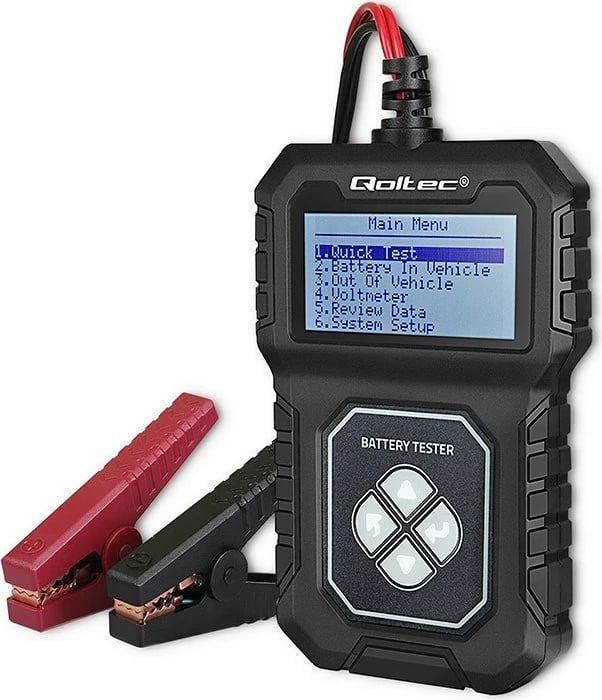 Tester baterie Qoltec 50686 me ekran LCD, 12V, për AGM/GEL/STD, menu polake