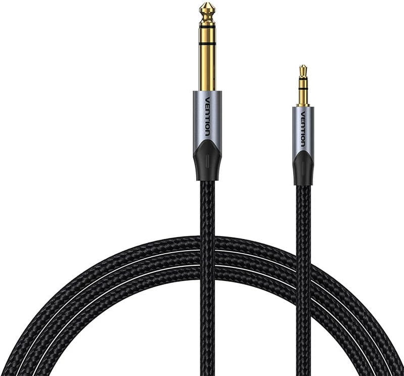 Kabllo audio Vention BAUHJ, 5m, miniJack 3.5mm në Jack 6.35mm, e zezë