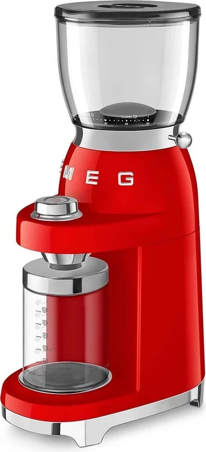 Mulli kafeje SMEG CGF11RDEU, Stil 50's, i kuq