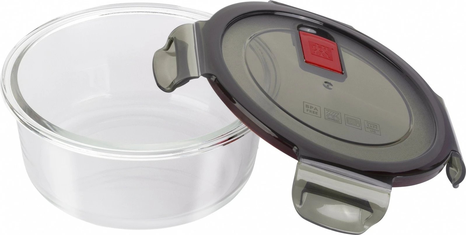Enë qelqi për ushqim Zwilling Gusto 600ml, e zezë/e kuqe/transparente