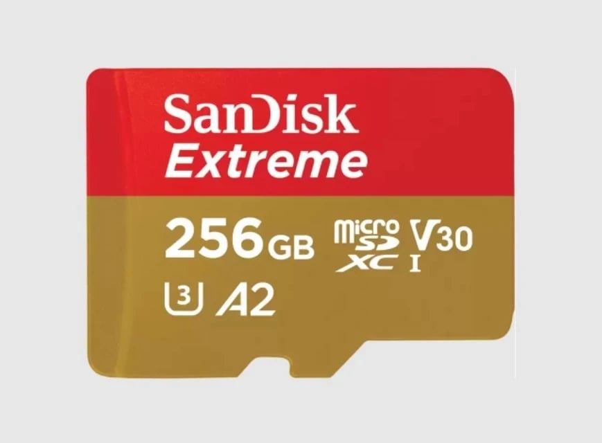 Kartë memorie SanDisk Extreme,256GB, MicroSDXC, e kuqe