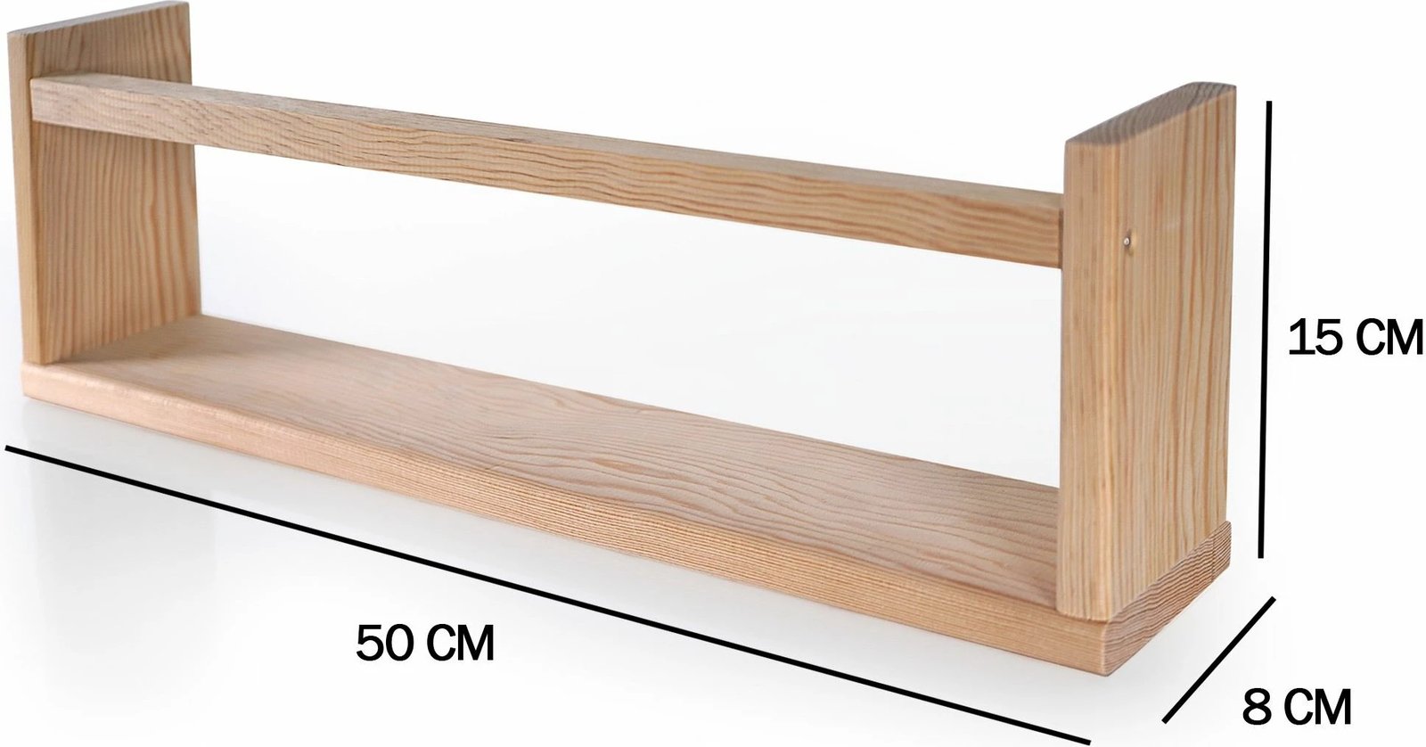 Raft muri prej druri, ngjyrë lisi, 2 copë, Skye Decor, BLTYZ-AKTV038
