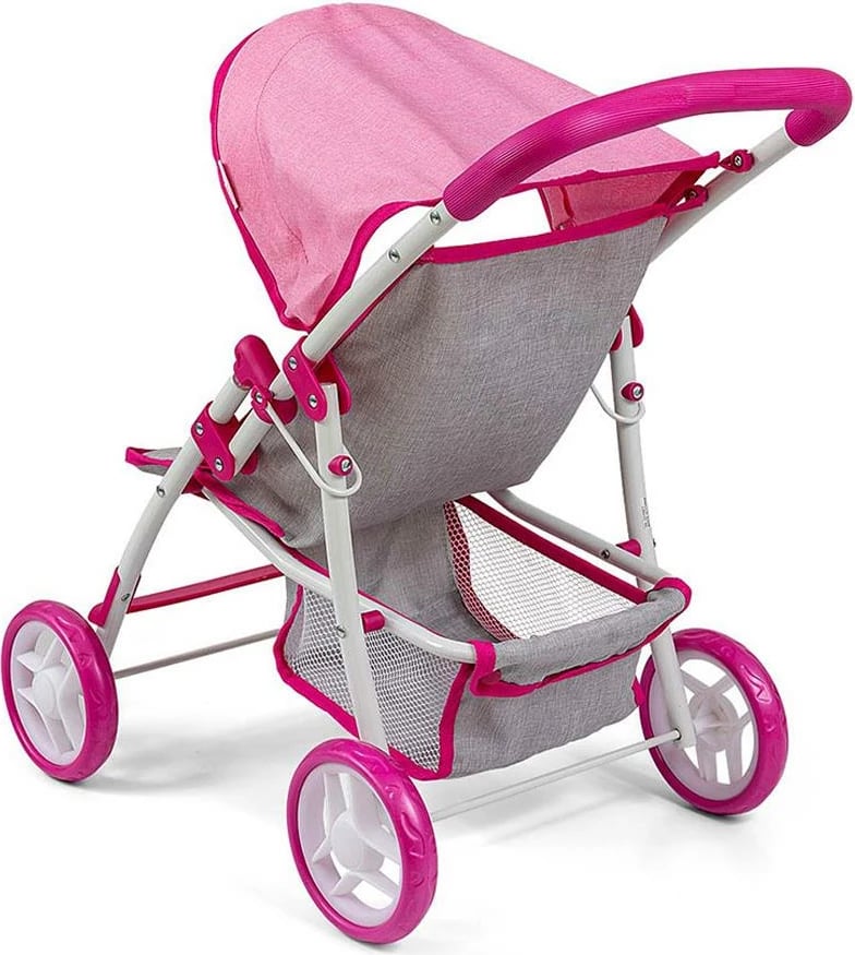 Karrocë për kukulla, Milly Mally, Natalie Prestige, për kukulla deri 50 cm, e palosshme me tendë, rozë