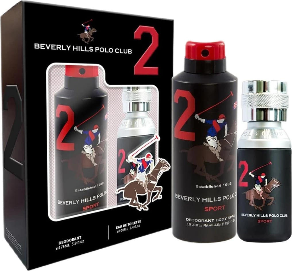 Set Eau de Toilette dhe deodorant për meshkuj Beverly Hills Polo Club Men Sport Two 100ml + 175ml