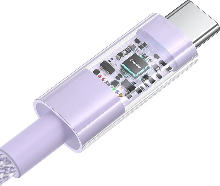 Kabllo Baseus Gem USB C në USB C, 1 m, 100 W, Vjollcë