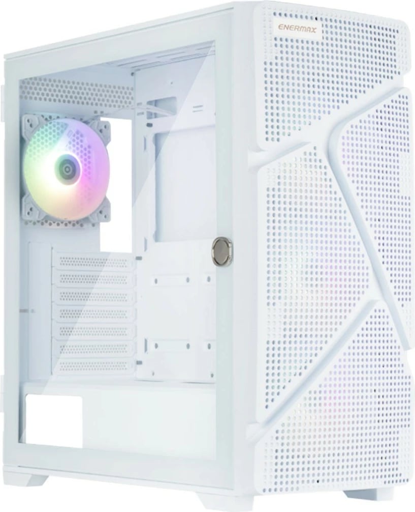Kasë Enermax MarbleShell MS31 ARGB, midi tower, xham i temperuar, e bardhë